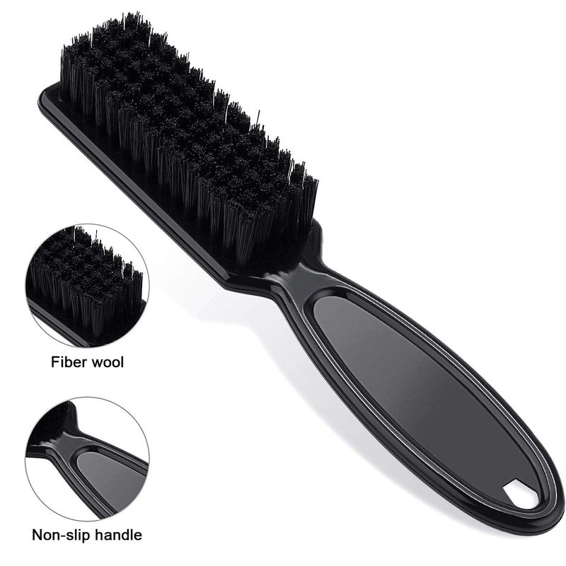 Patelai Barber Blade Cleaning Brush Set - 2 Pcs Black Styling Brushes for Clippers & Manicure