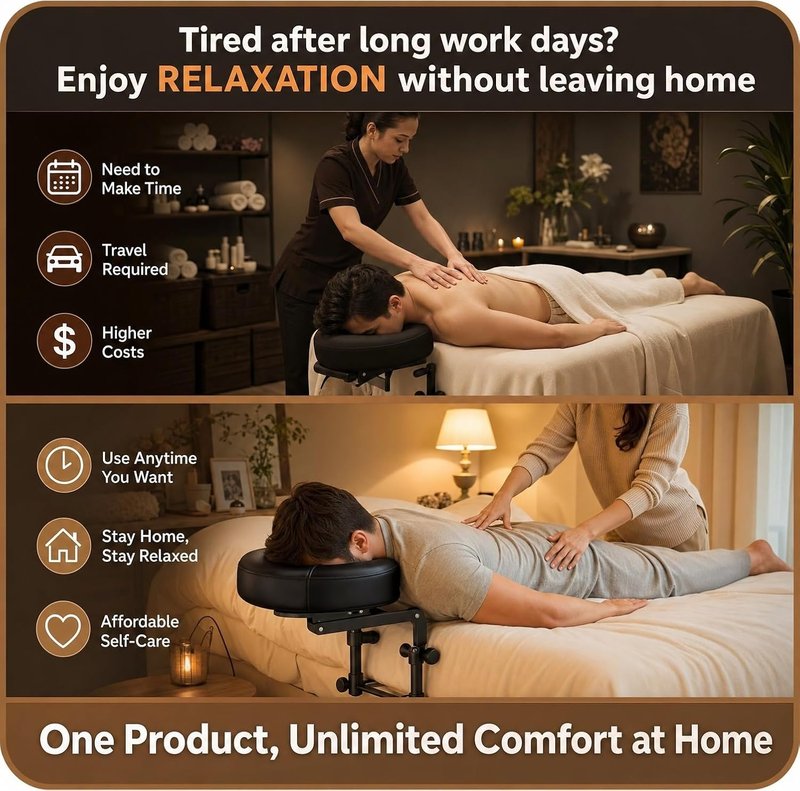 Skiennix Adjustable Massage Headrest - Perfect Face Cradle for Home Spa & Eye Surgery Recovery