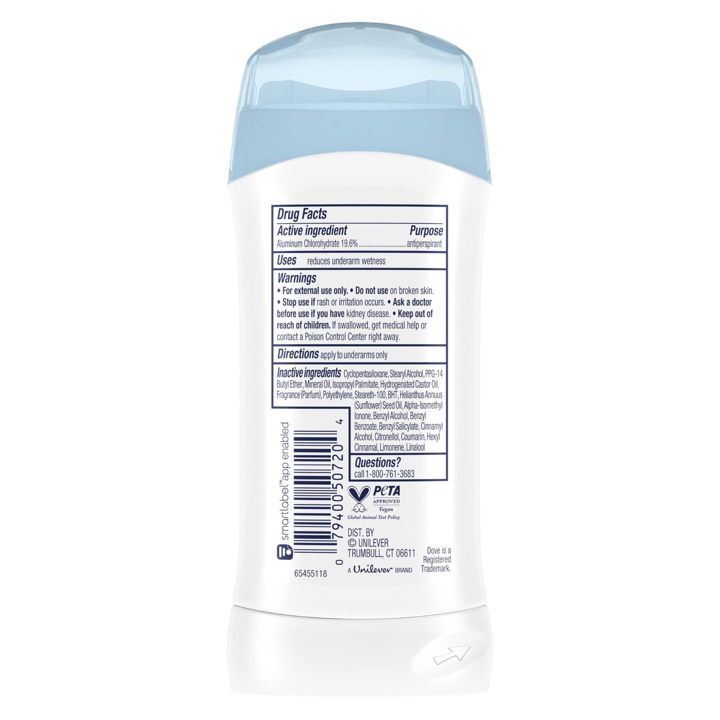 Dove Invisible Solid Antiperspirant Deodorant Stick 2 Count Powder for Women For All Day Underarm Sweat & Odor Protection 2.6 oz