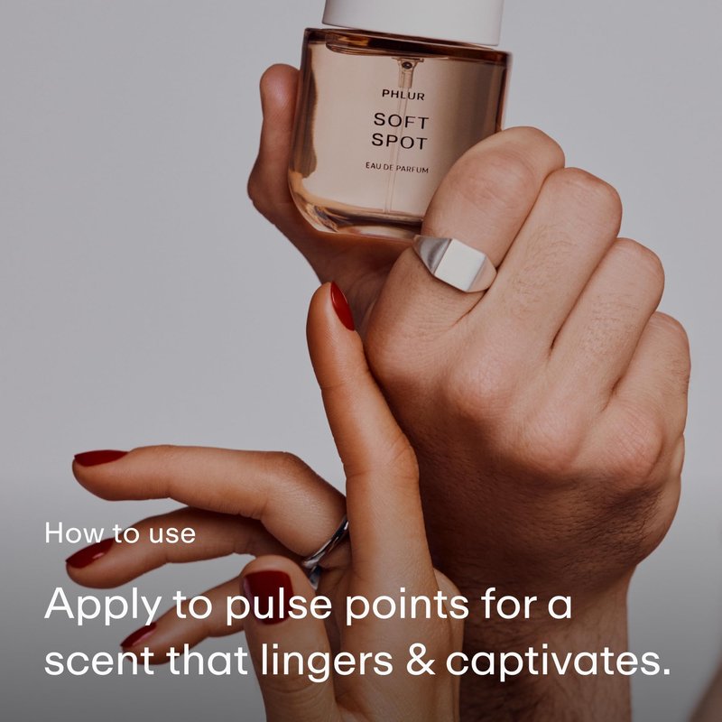 PHLUR Soft Spot Eau de Parfum - Full Size Perfume Fragrance - Floral Amber Musk Perfume with Bergamot, Mandarin, Jasmine, Sandalwood & Vanilla (50mL)