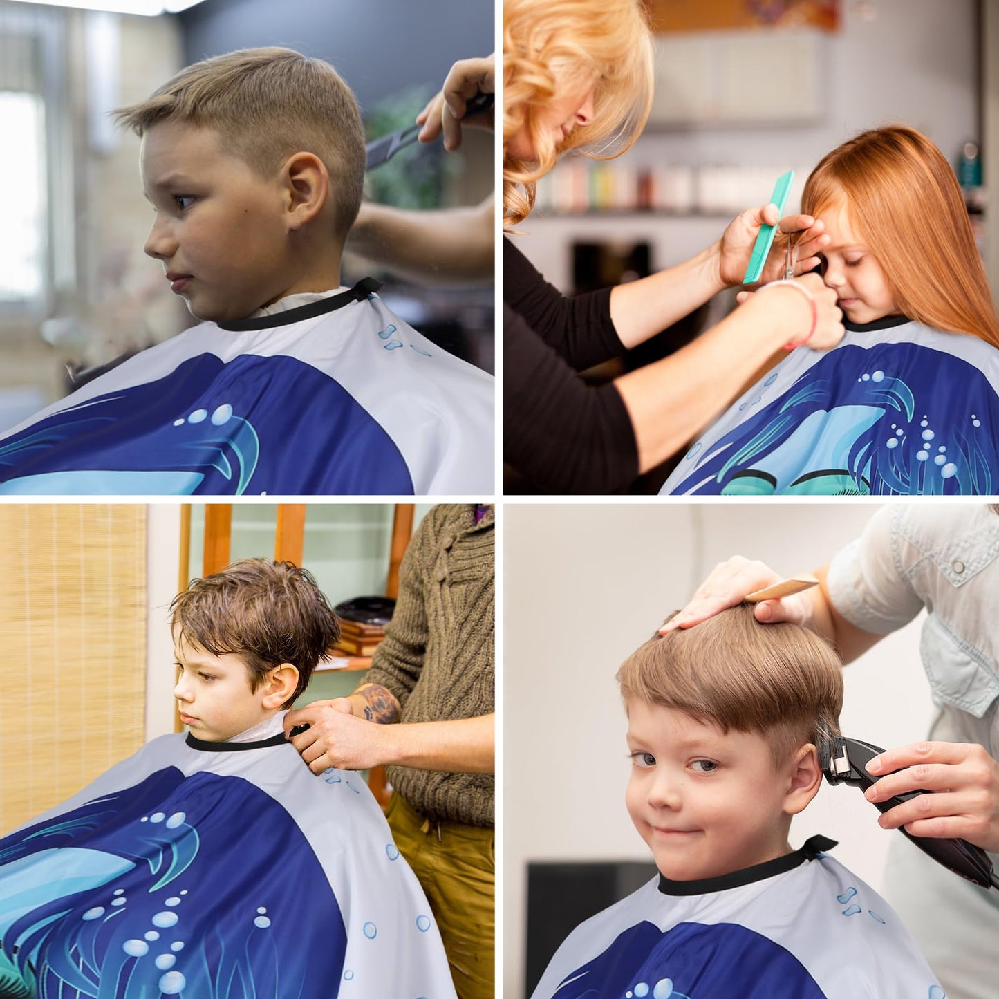 YELEGAI Professional Hair Cutting Cape with Neck Duster Brush, Large Size Salon Barber Cape for Men, Women and Kids (Girls)