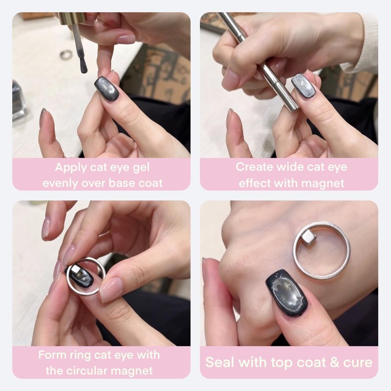 Cat Eye Nail Magnet - Ring-Shaped Strong Magnet Tool for DIY Nail Art | Perfect for Beginners & Artists (1 Pc)