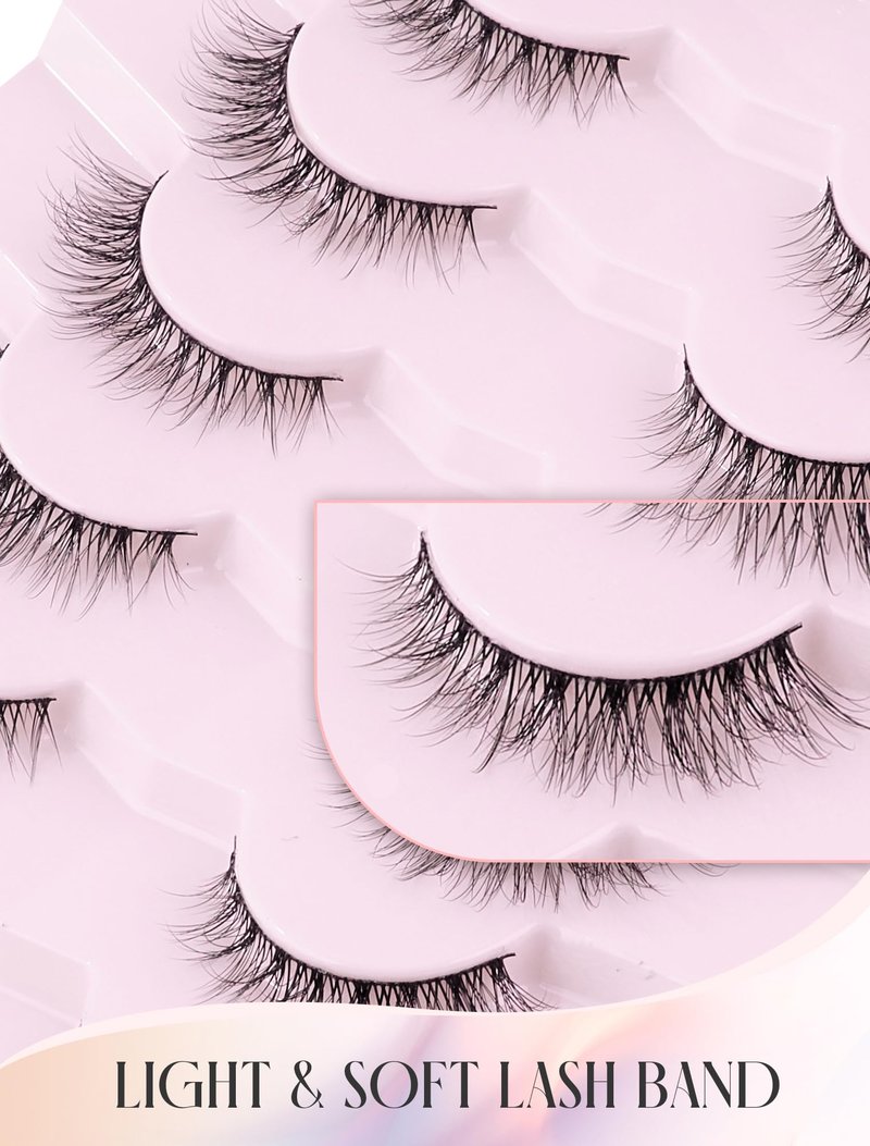 Natural Lashes Mink Natural Eyelashes False Eyelashes Natural Look False Lashes Wispy Eye Lashes Cat Eyelashes Fake Lashes UK222