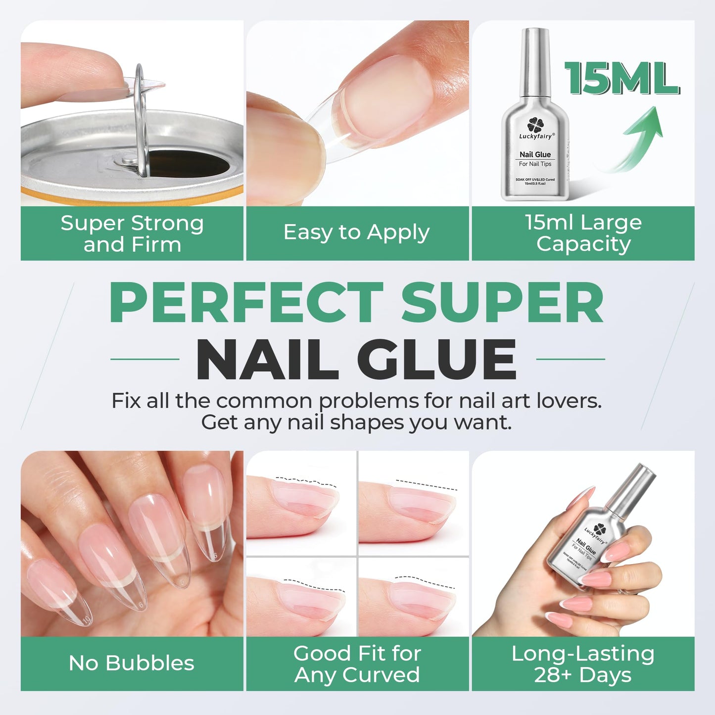 Super Strong Nail Glue Gel: 15ml Extension Gel Glue for Nail Tips Clear Acrylic Nails Long Lasting, Curing Needed U V for Press on Nails, Spring Nail Art