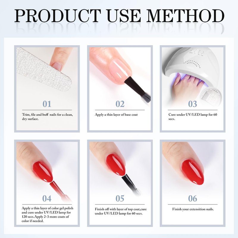 Double Rhythm 2 Pcs 15ML No Wipe Gel Top Coat and Base Coat Set Clear Glossy Gel Polish Kit Soak Off UV LED (Base and Top Coat)