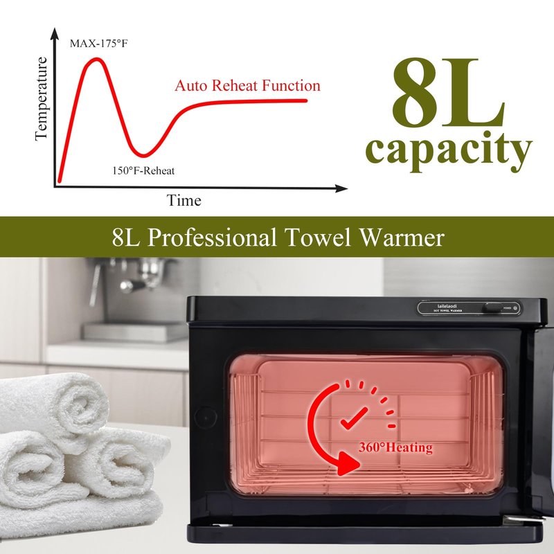 Hot Towel Warmer, 8L Professional Towel Warmer, Small Towel Warmers Cabinet for Spa, Hair Salon or Home Use