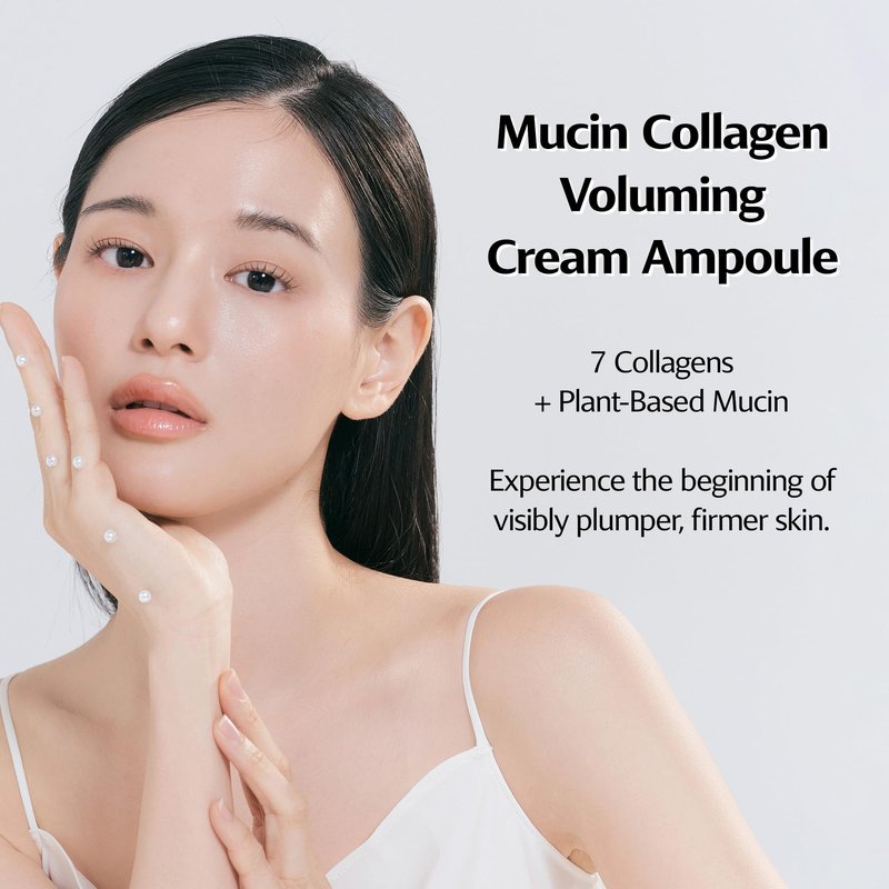 ClearDea Mucin Collagen Voluming Ampoule Moisturizer Face Cream (Dual Collagen + Mucin Care) – Deep Hydrating Facial Skin Care for Women, Glow Up Skincare Essentials - 0.14 Fl Oz x 5ea