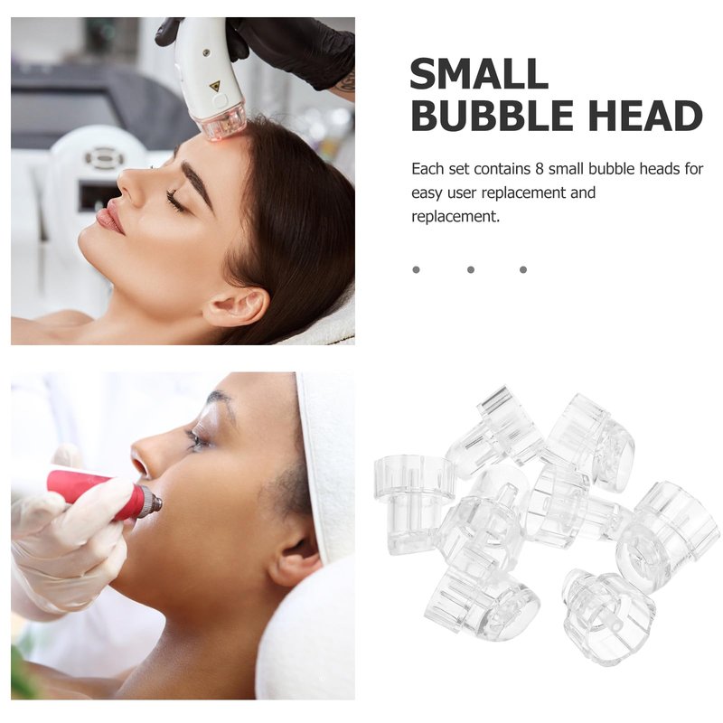 Ipetboom 8pcs Plastic Hydro Facial Machine Tips Heads for Water Oxygen - Beauty Cleaning Suction Machine Replacement Parts Skin Care Aqua Peeling Caps, 1.65cm/0.65in interface inner diameter