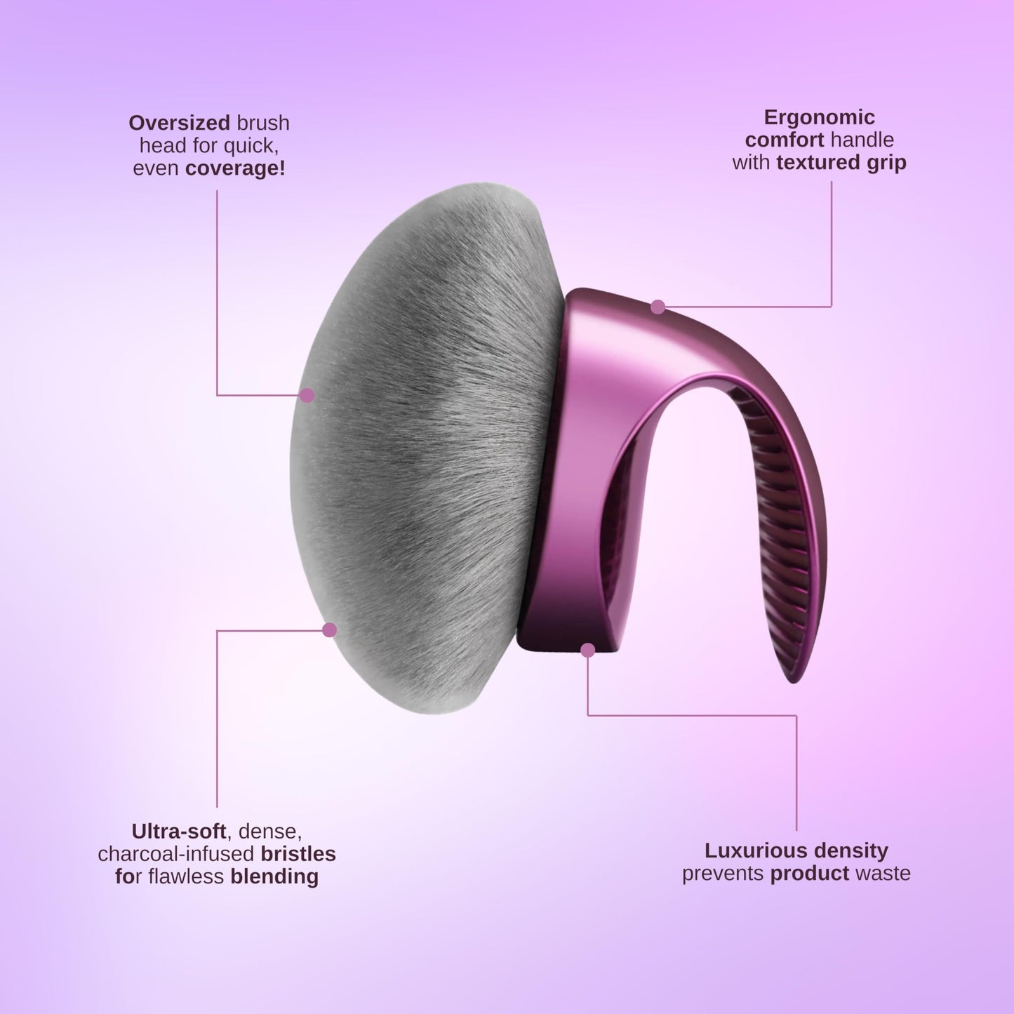 WendMart Body Makeup Brush – Extra Large Kabuki Applicator for Self Tanner, Bronzer & Foundation – Flawless, Streak-Free Airbrushed Finish – Vegan, Charcoal-Infused Bristles