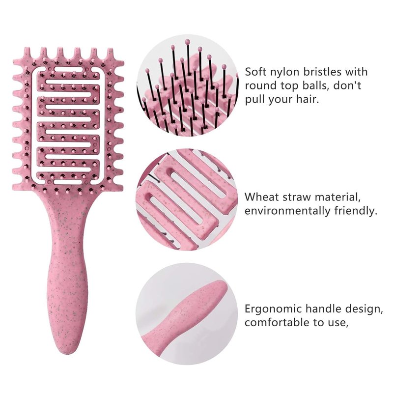 Skiennix Curl Defining Brush - Vented Detangling Hair Brush for Wet & Dry Styling | 2-Piece Set in Green