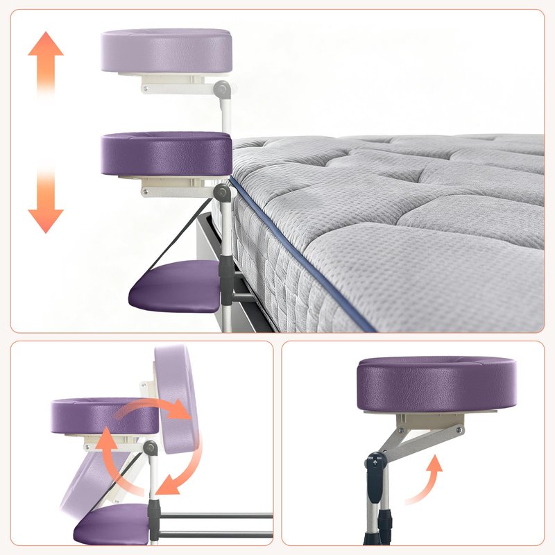 DeerDean Linens Head Rest for mattresses ranging from 5.5-17.7 inches, Bed Massage Head Holder, Universal Face Cradle Cushion for Massage Tables and Salon (Purple)