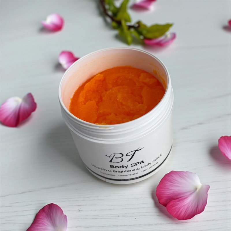BT Body Spa Exfoliating Body Care Set – Vitamin C Body Scrub, Peach Gel Body Wash & Turmeric Body Wash for Smooth, Glowing Skin.