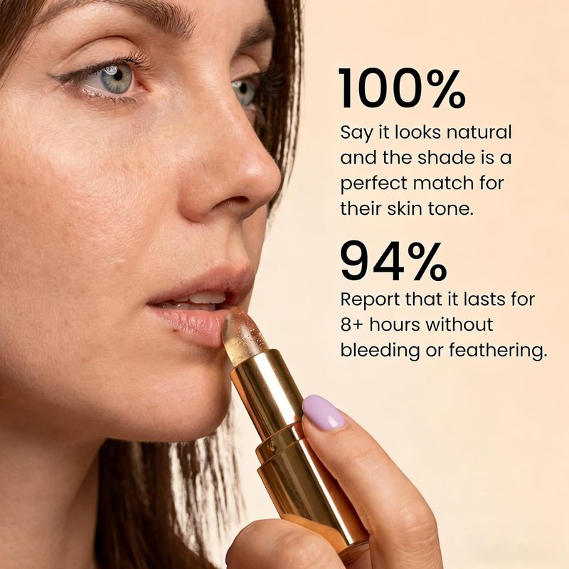 Regine Switzerland pH Adjusting Lipstick - Transferproof Clear Lip Gloss for Fuller, Softer Lips | Long-Lasting Hydration, All Skin Tones (1 Pc)