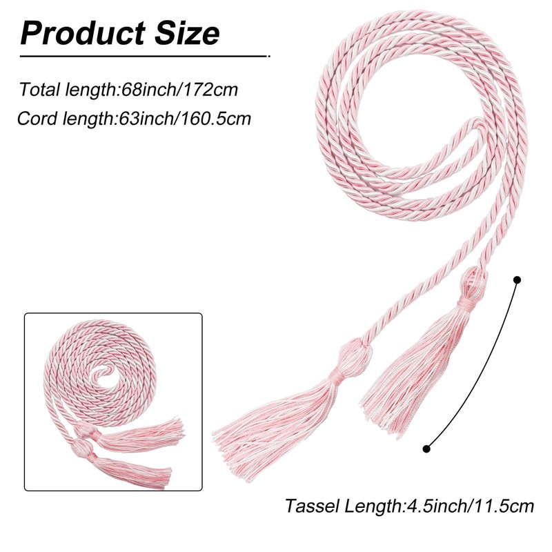 GraduationMall Graduation Honor Cord 68" PinkWhite