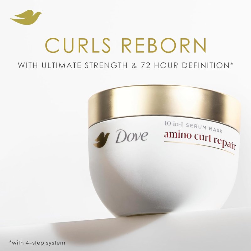 Dove Hair Amino Curl Repair Cream Mask - 10-in-1 Treatment for Curly Hair with Bio Protein & Jojoba Oil | 9.2 fl oz