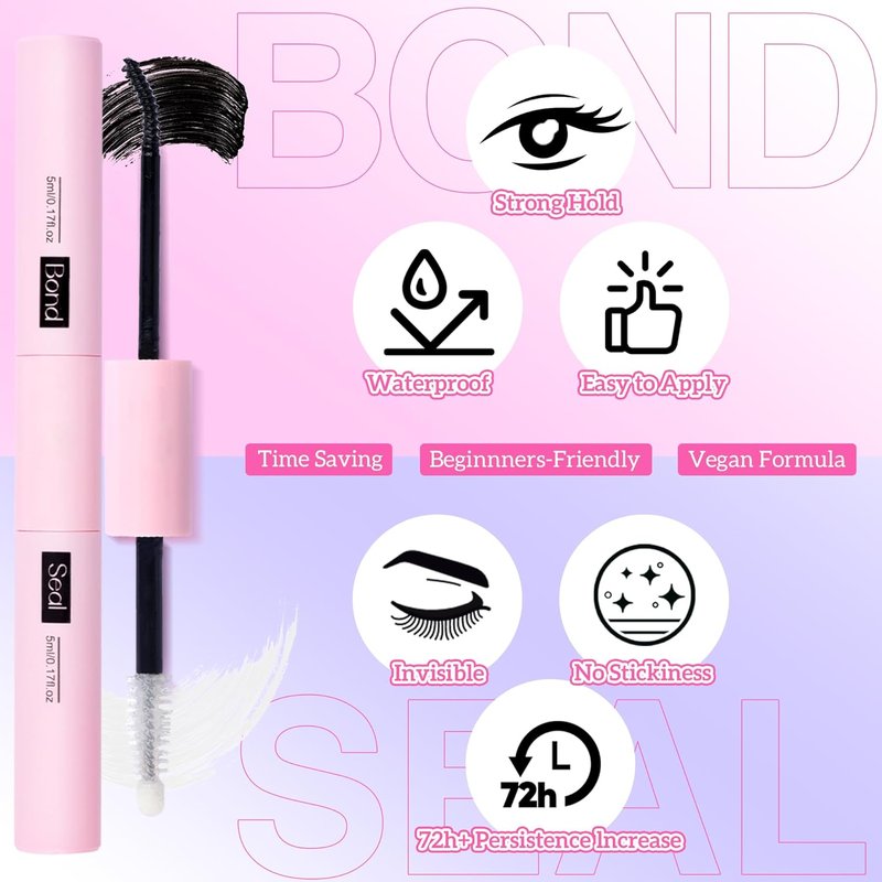 DIY Eyelash Extension Kit D-Curly Wispy Volume Lash Clusters Individual Lashes Lash Extension Kit with Lash Bond and Seal Applicator Tool for Self Application at Home (80P-280Pcs-Mix10-16mm-0.07D)