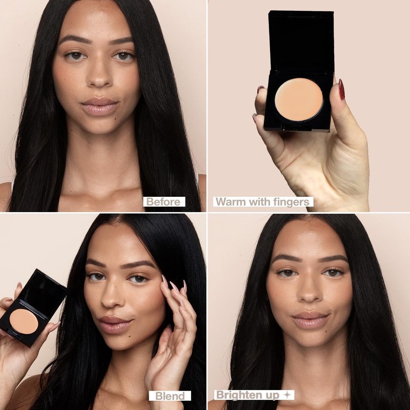 Palladio Under Eye Brightener, Conceal, Brightens, Reduces Appearance of Dark Circles, With Caffeine Peptides & Vitamin E, Tired Skin Color Correcting Brightener & Primer (Medium Nude)