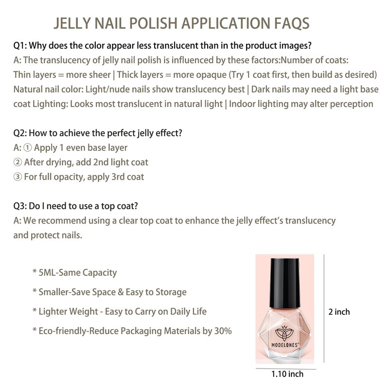 modelones Nail Polish Set 6 Colors Nude Nail Polish Jelly Set Red Pink Quick Dry Spring Summer Nail Polish 5ml (Sheer Nude Set)