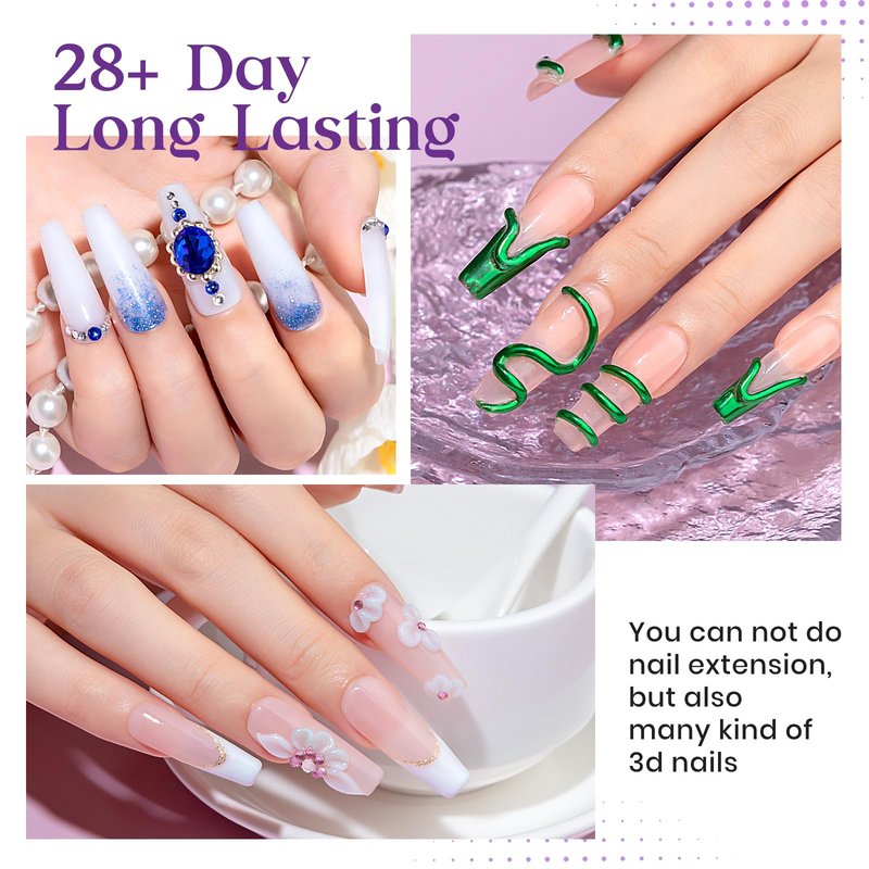MIZHSE 60g White 3D Gel Nail Art Sculpting, Solid Builder Gel for Nails Non-Sticky Carving Molding Hard Extension Gels Soak Off U V LED for Salon Manicure Home DIY