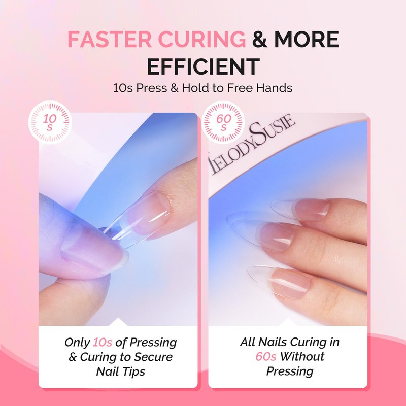 MelodySusie 2Pcs*20g Solid Nail Glue Gel, Super Strong & Long Last Soft Gel Nail Tips Glue for Acrylic Fake Nails, 3D Nail Art, Nail Gem, Soak off UV & LED Lamp Needed, Home DIY & Salon