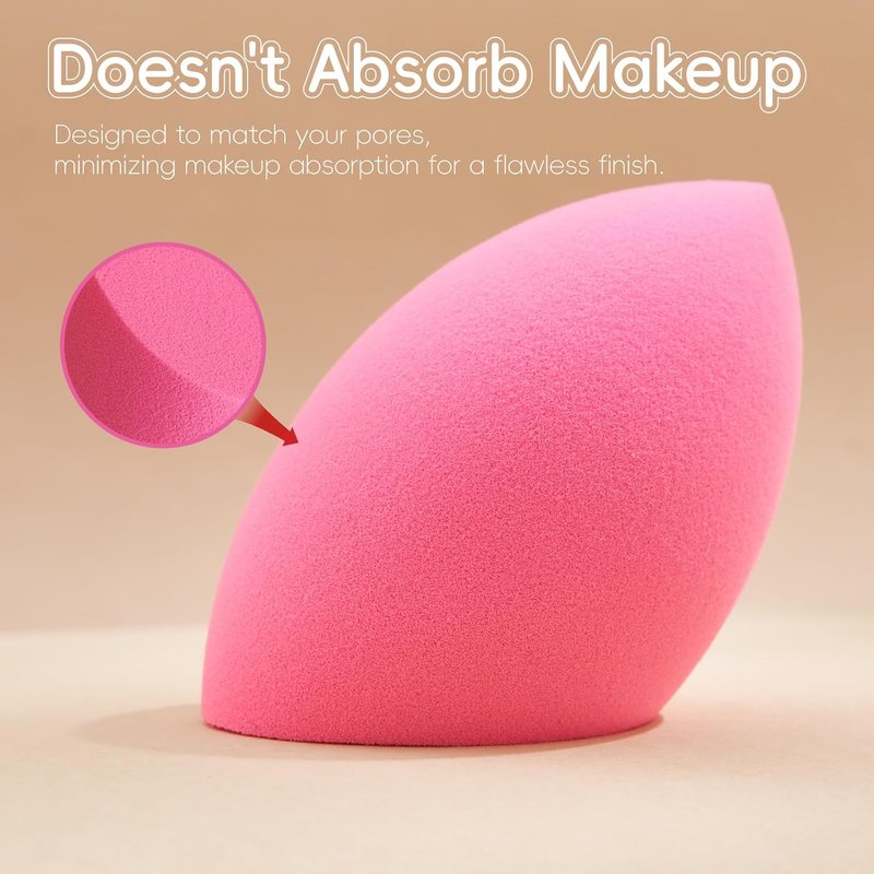 Makeup Sponge Set - 6 Pcs Latex-Free Beauty Blenders for Foundation & Cream | Ultra-Soft Multi-Angle Blending Sponges