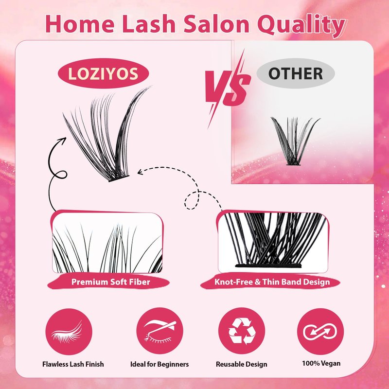 LOZIYOS Clusters Kit Wispy Eyelash Cluster Natural DIY Lash Extension Kit 8-14mm 30D 40D Individual Lashes Kit with Lash Bond and Seal Waterproof Lash Tweezers for Self Use (30D&40D，8-14mm,Kit)
