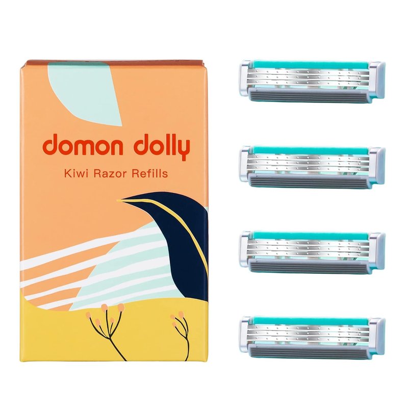 Dolly Razor Cartridge Refills for Women - 3-Blade Design, 4 Count | Green YDNDT01