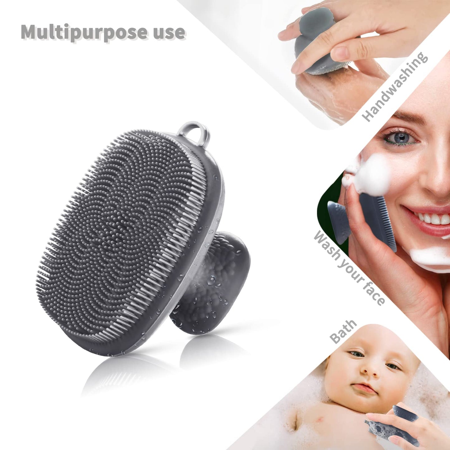 Face Scrubber Face Scrubber for Men Facial Cleansing Brush Silicone Face Wash Brush Manual Waterproof Cleansing Skin Care Face Brushes for and Exfoliating (Gray)