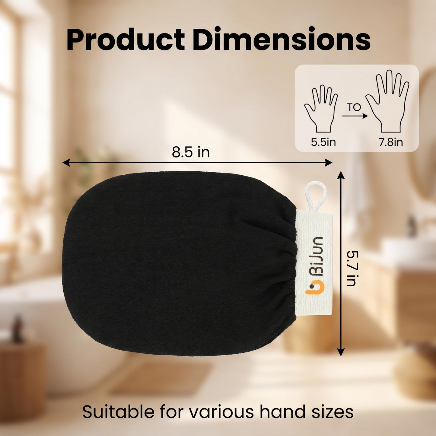 BiJun Exfoliating Glove Moroccan Kessa Scrub Exfoliating Gloves Deep Exfoliating Mitt Body Scrub Premium Scrub Wash Mitt Body Skincare at Home Shower or Bath Exfoliating Mitts for Dead Skin Remover