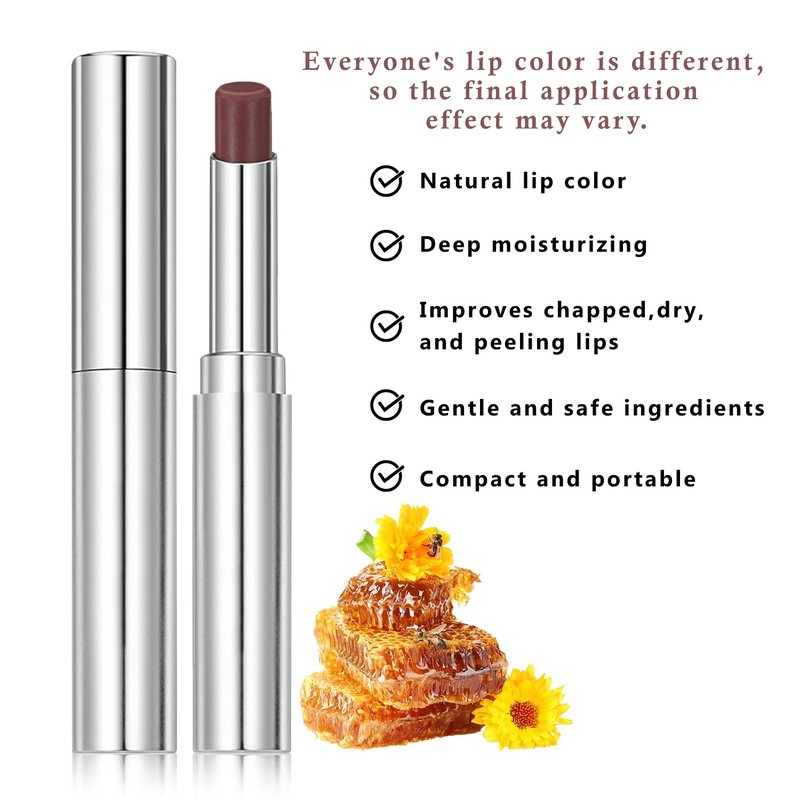 IFVGFB Honey Noir-Nude Honey Lipstick, Moisturizing Lip Color, Nourishing Lip Balm, Natural Lip Care, Long-Lasting Moisturization Non-Sticky (Nude)