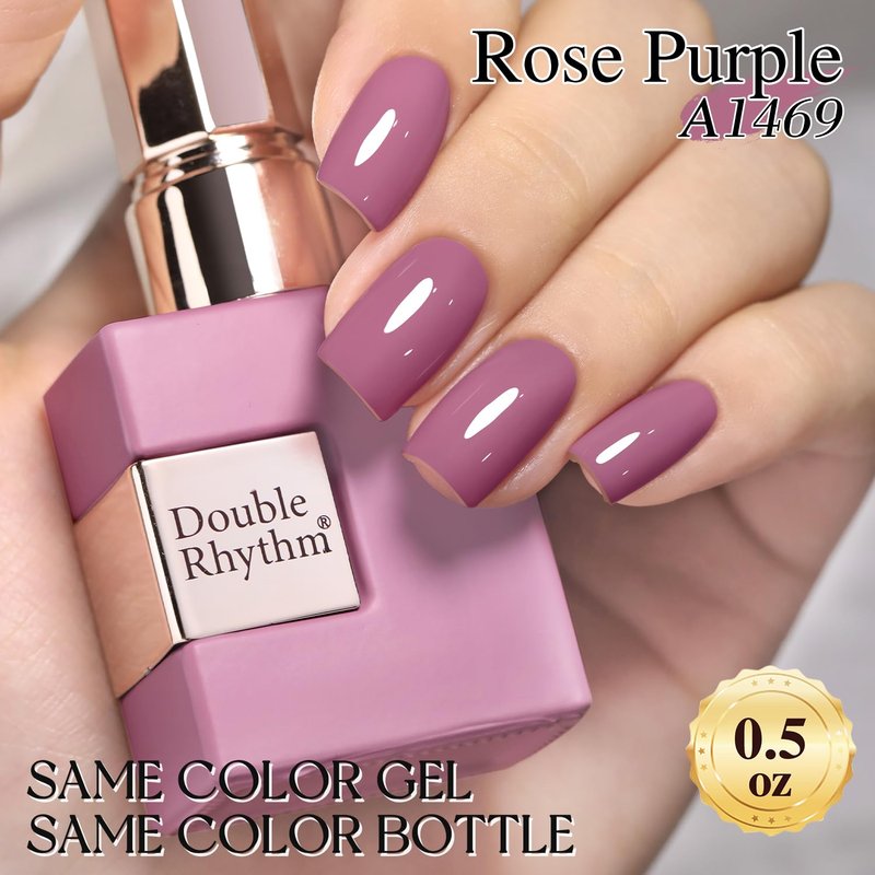 **Double Rhythm Gel Polish - Pure Sheer Soak Off Formula for DIY Manicure | Wine Purple 15ML**