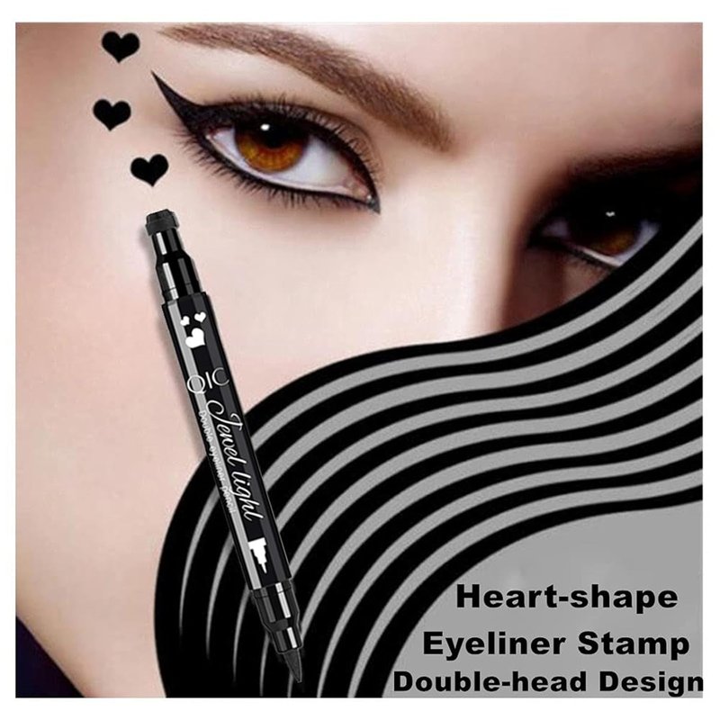 Black Liquid Eyeliner Stamp - Heart Shape Waterproof Makeup Pen | Long-Lasting Smudge-Proof 1 PC