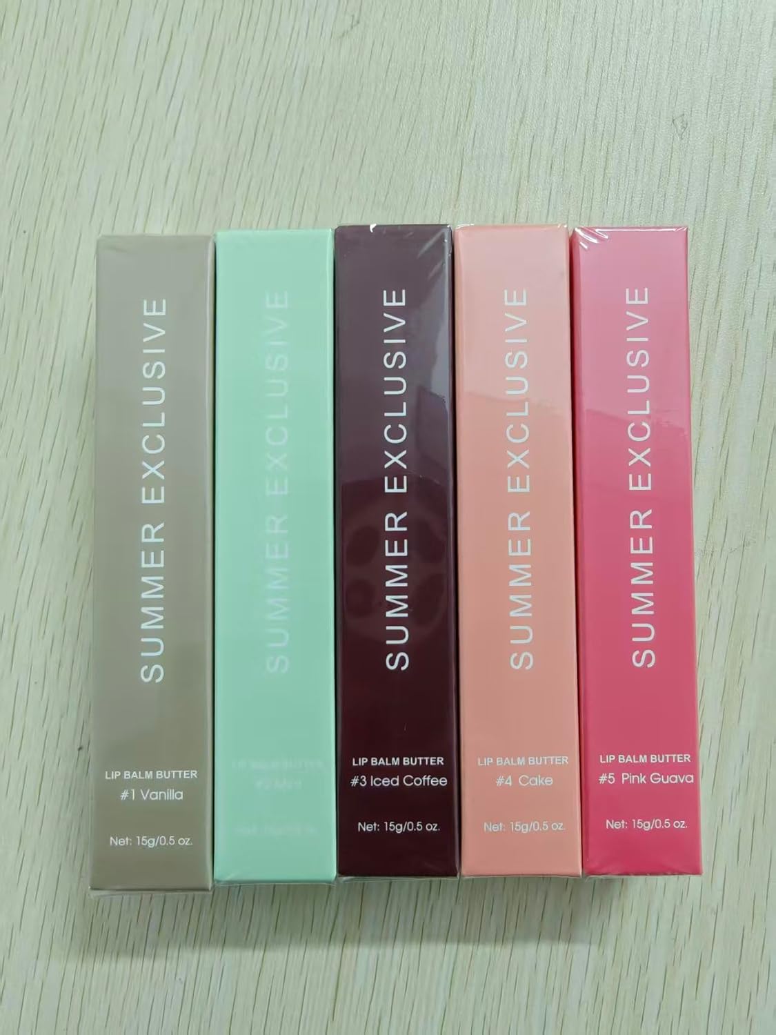 Tinted Lip Butter Balm - Hydrating & Nourishing Care for Dry Lips | 5 Colors: Vanilla, Mint, Coffee, Cake, Guava