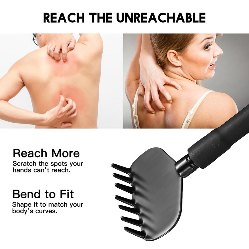 Flexible Back Scratcher, 23.2" Bendable Long Handle Back Scratcher, Curved Adjustable Back Scratcher for Itch Relief, Easy Reach Back Scratcher for Seniors, Men & Women