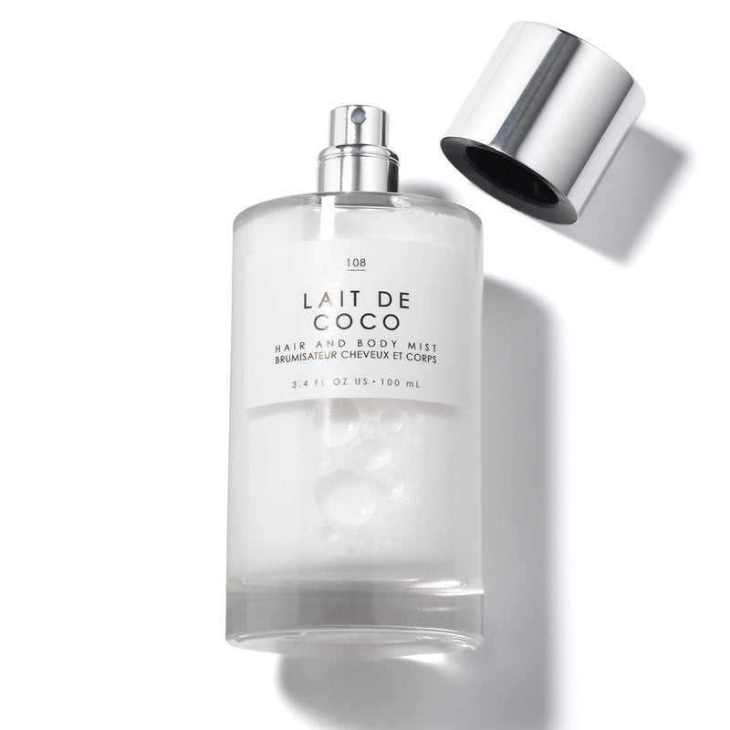 Coconut Hair & Body Mist - Creamy Vanilla Bergamot Scent | Vegan & Cruelty-Free, 3.4 fl oz