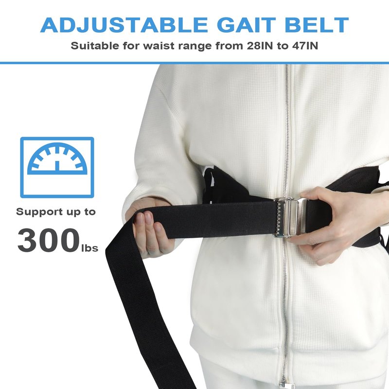Gait Belts for Seniors, Transfer Belt with Handles, Gate Belts Medical for Elderly, Walking Belt for Lifting Elderly & Patient Physical Therapy - Metal Buckle Anti-Slip Gait Belt for Medical Nursing