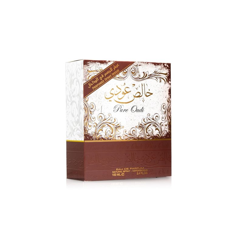 Lattafa Perfumes Pure Oudi 2-Piece Set - Unisex Eau de Parfum Spray (3.4 Oz) & Body Spray (1.7 Oz)
