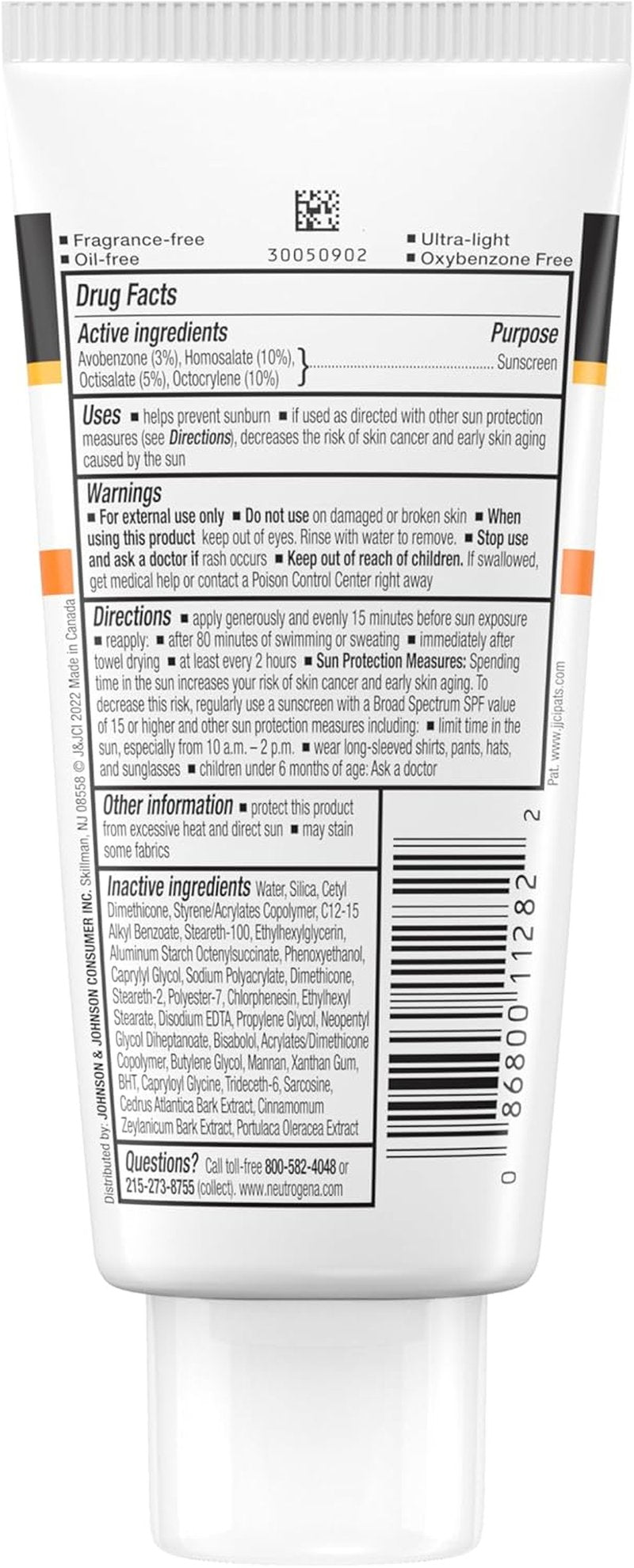 Neutrogena Clear Face Sunscreen Lotion - Broad Spectrum SPF 50 for Acne-Prone Skin | Oil-Free, Matte Finish, 3 Fl Oz