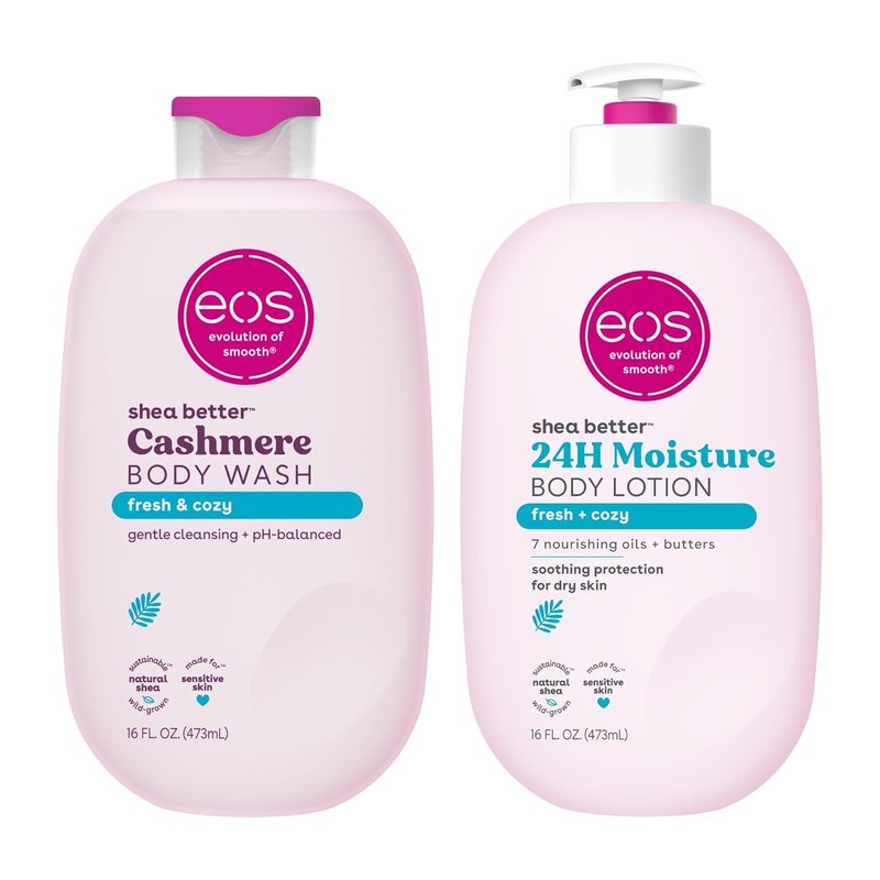 **eos Shea Better Body Lotion & Body Wash - Fresh & Cozy Hydration for Soft Skin**