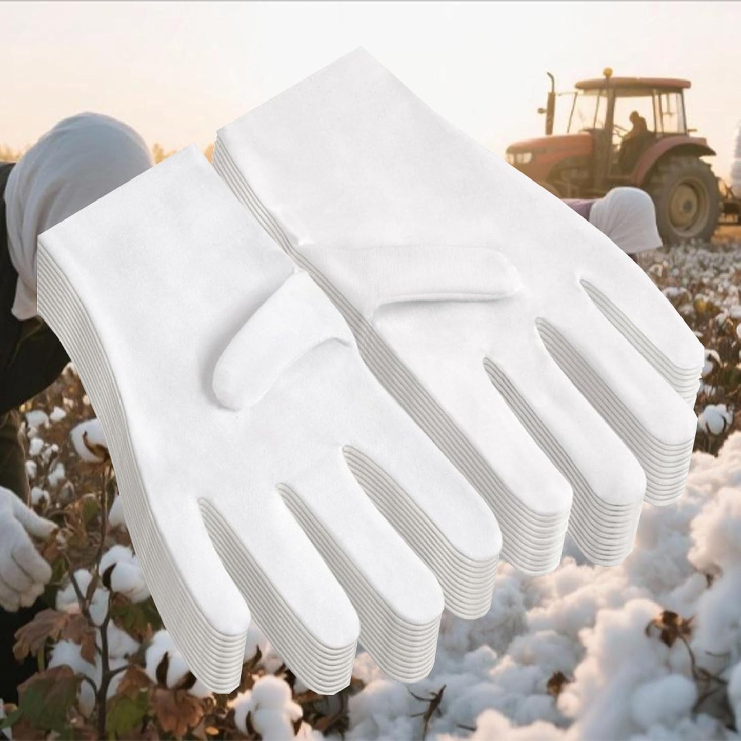 White Cotton Gloves - Soft Dust-Free Hand Protection for Art, Crafting & Coin Handling | 6 Pairs