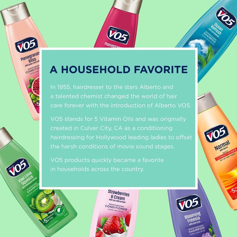 Moisture Milks Shampoo, 15 Oz, Strawberries by Vo5 (Pack of 2)