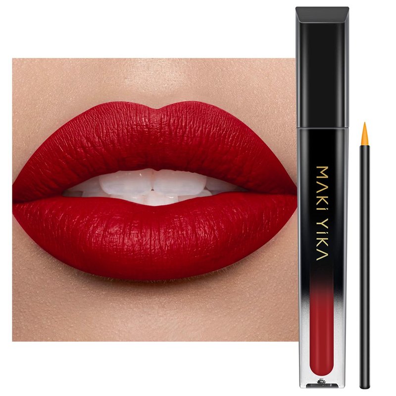 **MAKI YIKA Red Lipstick - Long Lasting, No Smudge Matte Liquid Lip Color | Transferproof & Cruelty-Free**