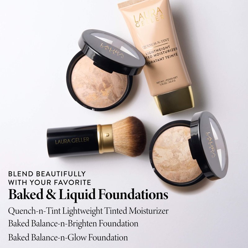 LAURA GELLER NEW YORK Cosmetic Professional Makeup Brushes - Cruelty-Free - 21 Dual-Ended Cheek + Eyeshadow Brush