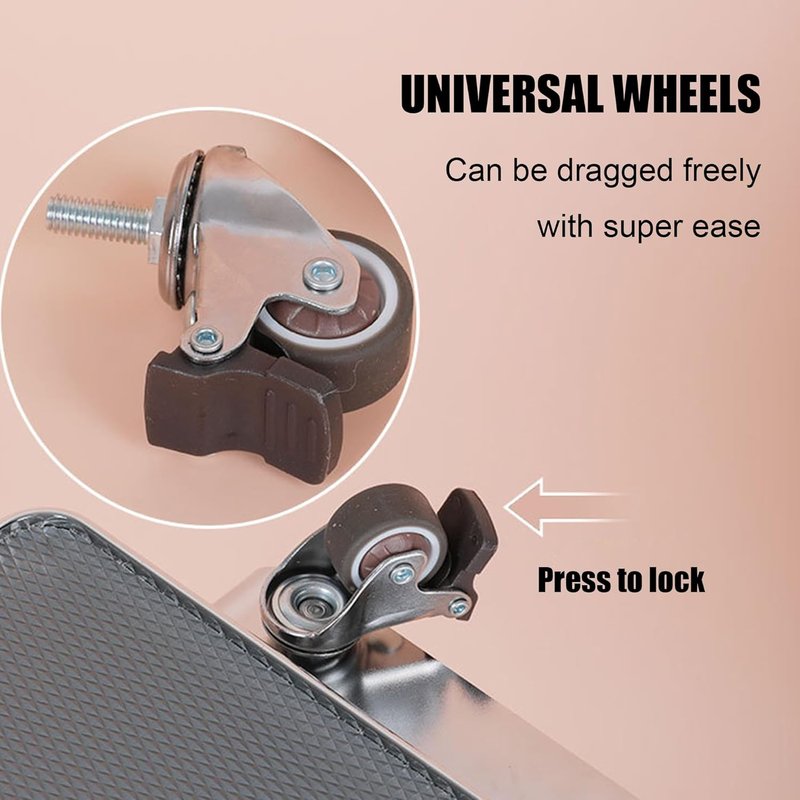 Pedicure Foot Rest with Wheels for Nail Art Techs, Foot Therapy Pedicure Cart with Storage Tray, Soft Cushion & Stainless Steel Stand, Pedicure Stool for Salons, Spa, Massage, Home (White)