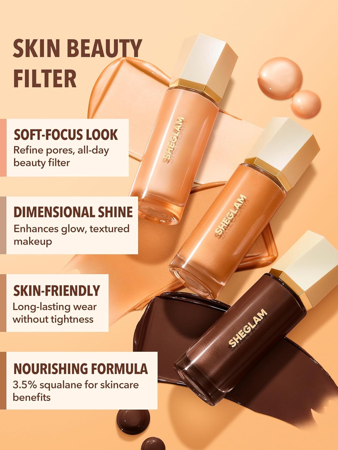 Sunburst Glow Mixer - 4-in-1 Liquid Complexion Booster | Hyaluronic Acid, Vegan, Medium Tan Neutral