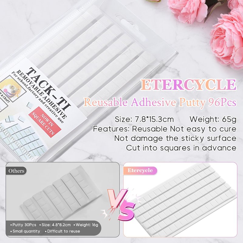 Etercycle Nail Stand, 2 Set Nail Holder For Painting Nails, Magnetic Press On Nail Kit Nail Tech Must Haves Practice Acrylic Nail Art Tools for Home DIY Salon Nails Display with 96 Pcs Sticky Putty