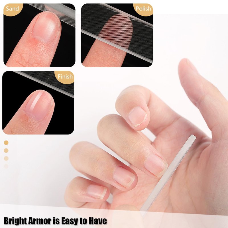 Glass Nail Files for Natural Nails, 3Pack Fingernail File with Case, 1Pack Nano Glass Nail Shiner Polishers Professional Manicure Tools for Home Travel and Salon Use