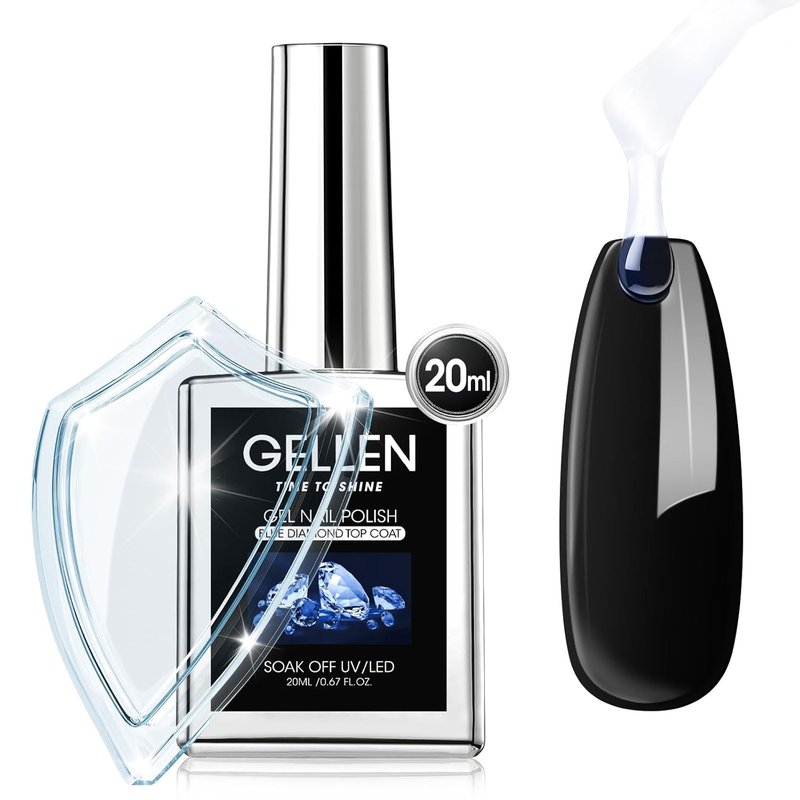 GELLEN Gel Top Coat - High Gloss Long-Lasting Nail Polish | 20ml Clear UV Soak Off for DIY Manicure