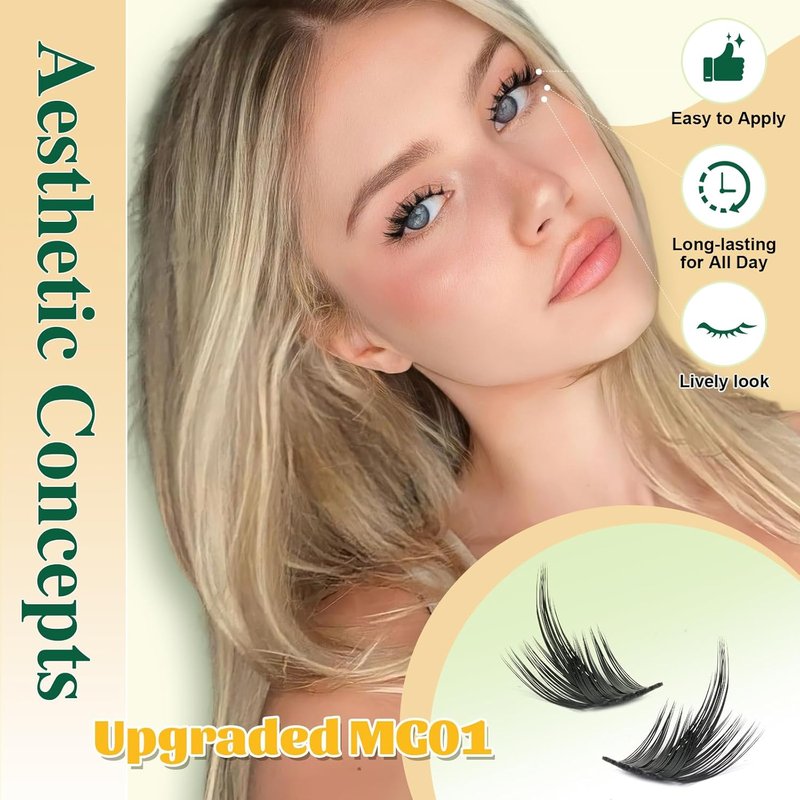 Lash Clusters Kit - California Sunset 8-18mm Eyelash Extensions | DIY Natural Fairy Lashes with Bond & Remover