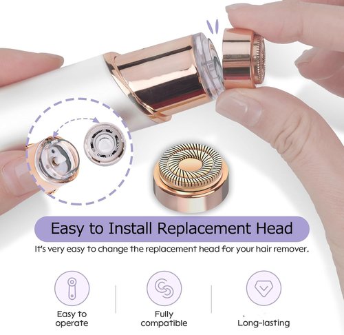 Flawless Facial Hair Remover Replacement Heads - Gen 2 (4 Pack) for Women